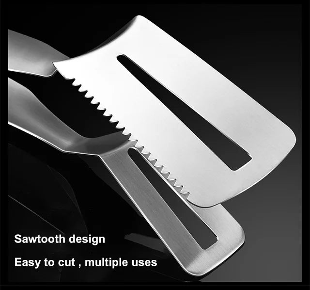 304 Stainless Steel 3 in 1 Thickened Food Tongs