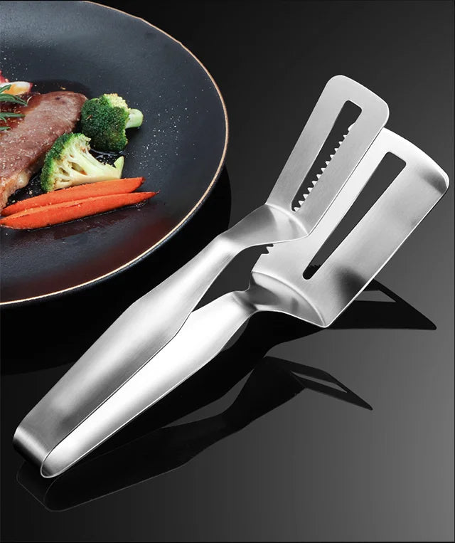 304 Stainless Steel 3 in 1 Thickened Food Tongs