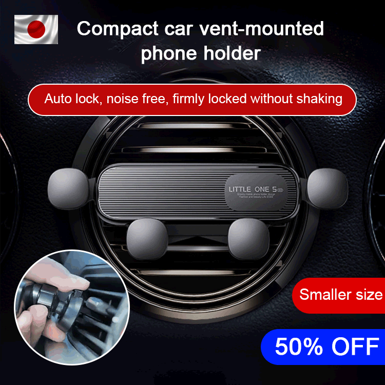 Compact car vent-mountedphone holder
