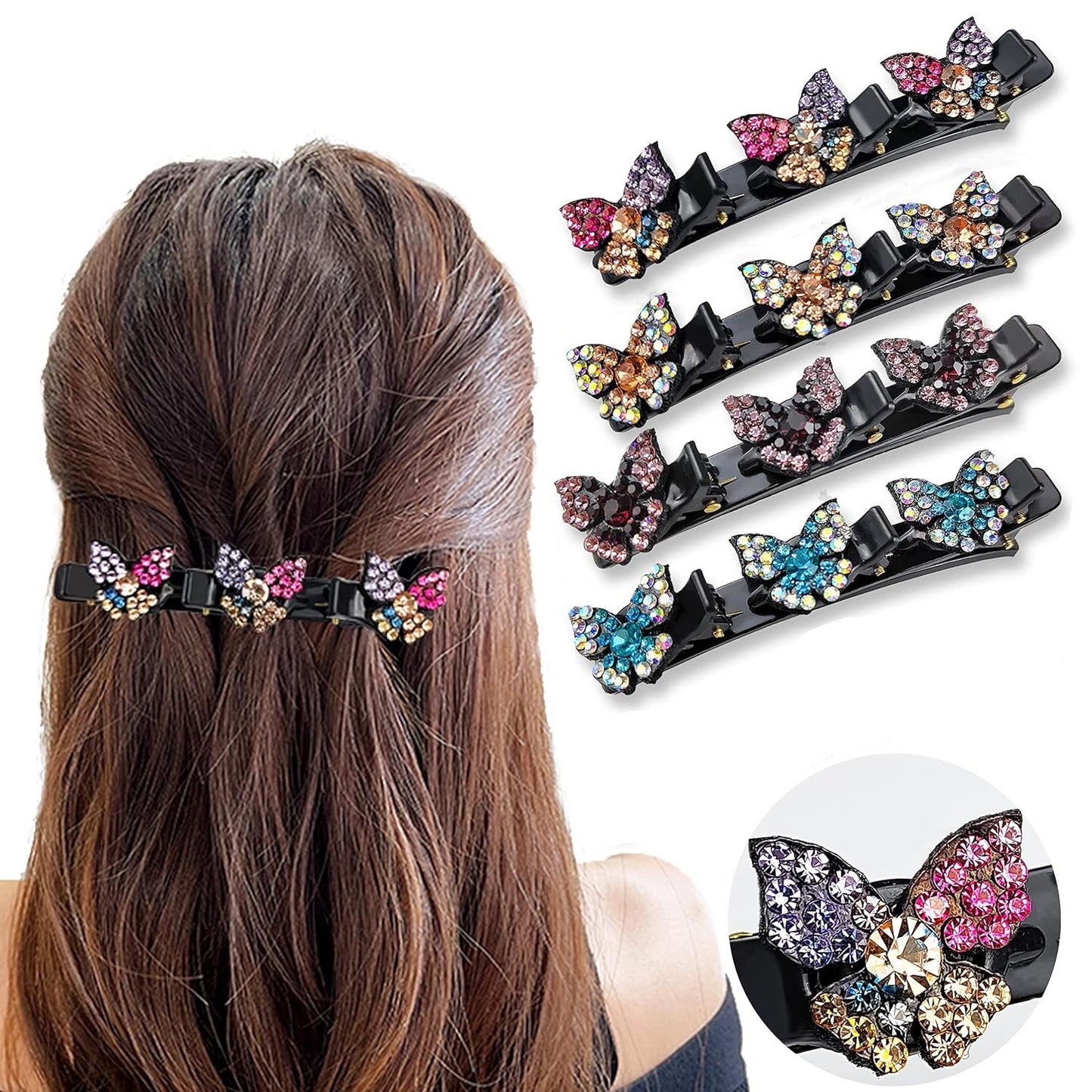 🔥Hot Sale🔥 Neue funkelnde Kristallstein geflochtene Haarspangen