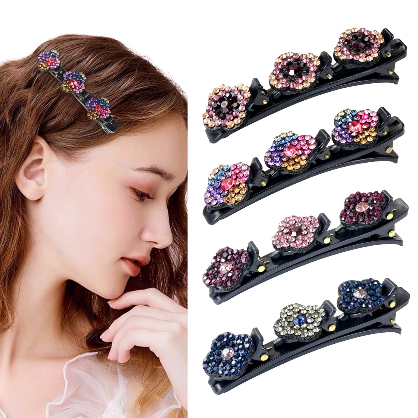 🔥Hot Sale🔥 Neue funkelnde Kristallstein geflochtene Haarspangen