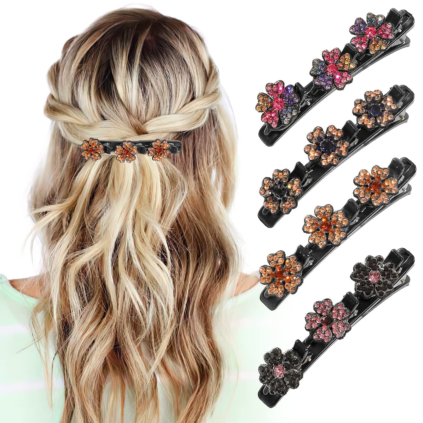 🔥Hot Sale🔥 Neue funkelnde Kristallstein geflochtene Haarspangen