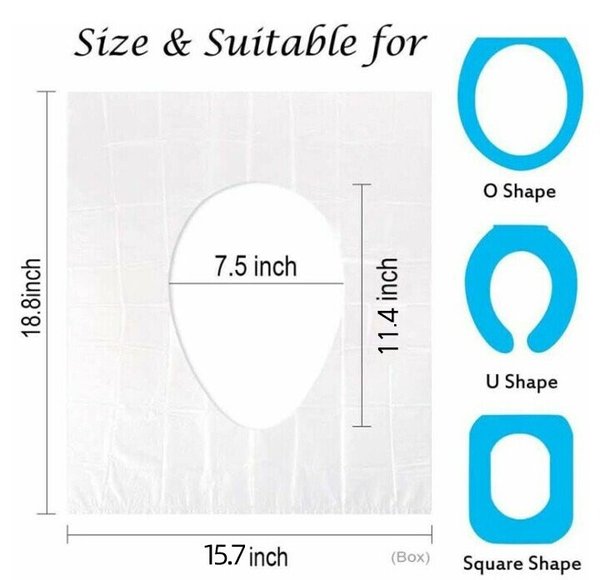 Biodegradable Disposable Plastic Toilet Seat Cover (50 Pcs/Set)