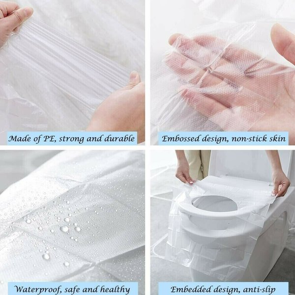 Biodegradable Disposable Plastic Toilet Seat Cover (50 Pcs/Set)