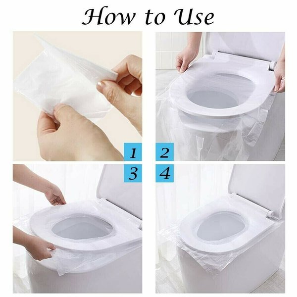 Biodegradable Disposable Plastic Toilet Seat Cover (50 Pcs/Set)