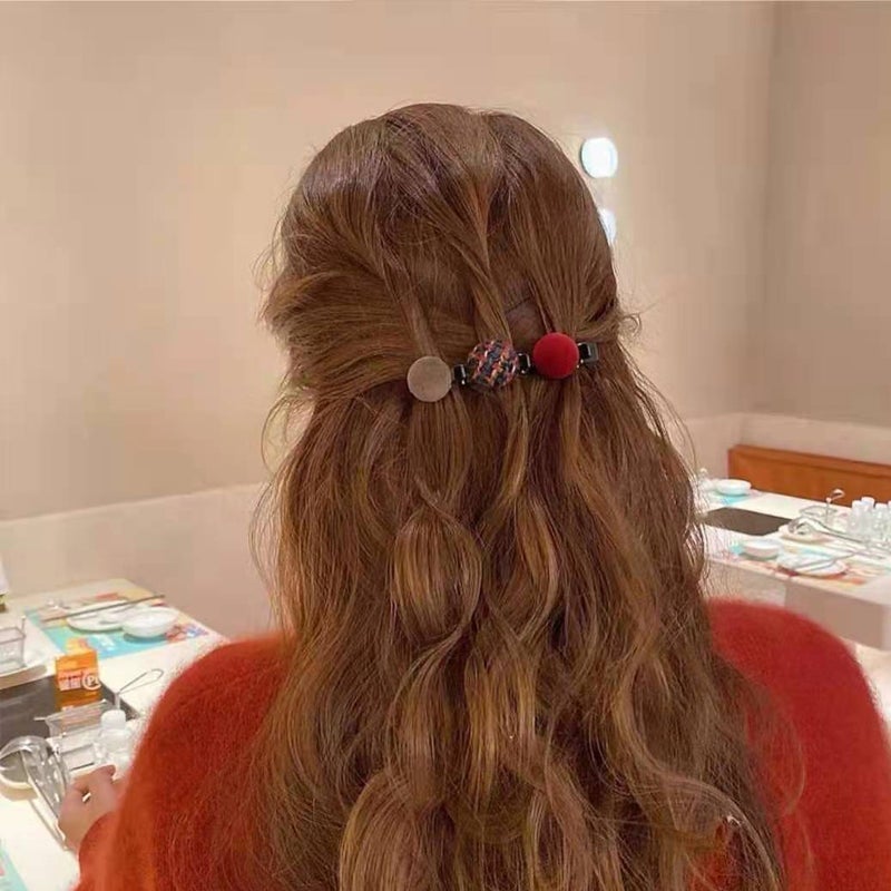 Double-Layer Retro Hairball Hair Clip